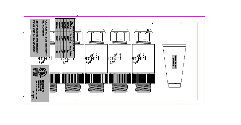 *GESTAL M20 IP68 ASSEMBLED FEMALE CONNECTOR - 5 UNITS KIT