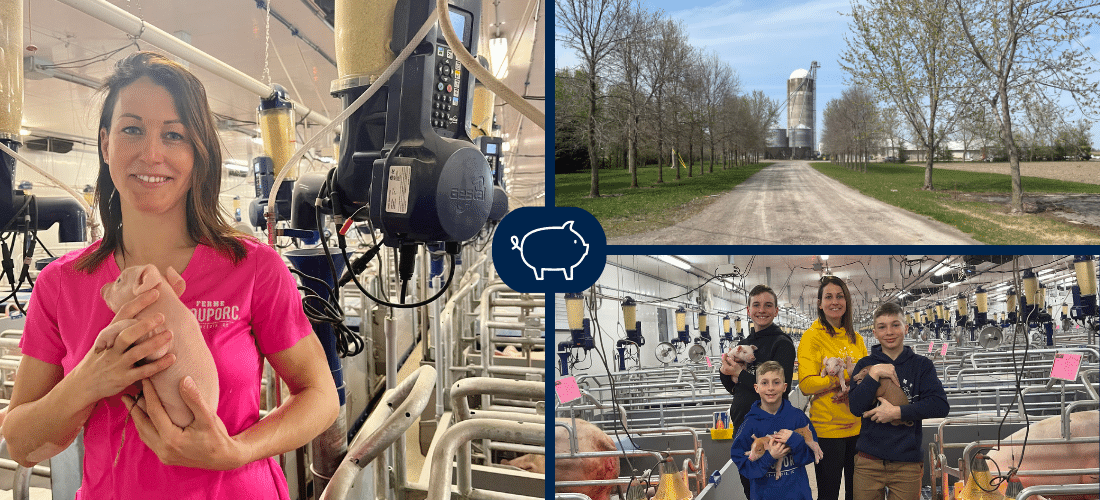 Family of pork producers with the GESTAL feeding system