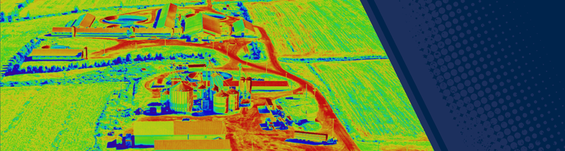 Thermal view of a pig farm